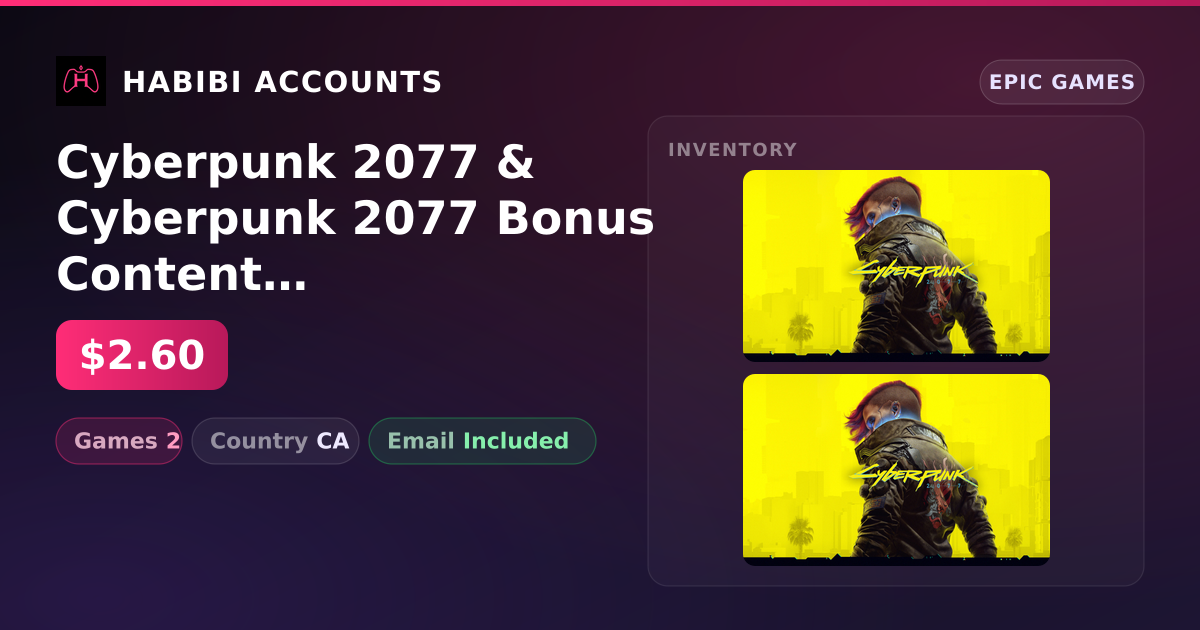 Cyberpunk 2077 & Cyberpunk 2077 Bonus Content | 2 Games — HabibiAccounts