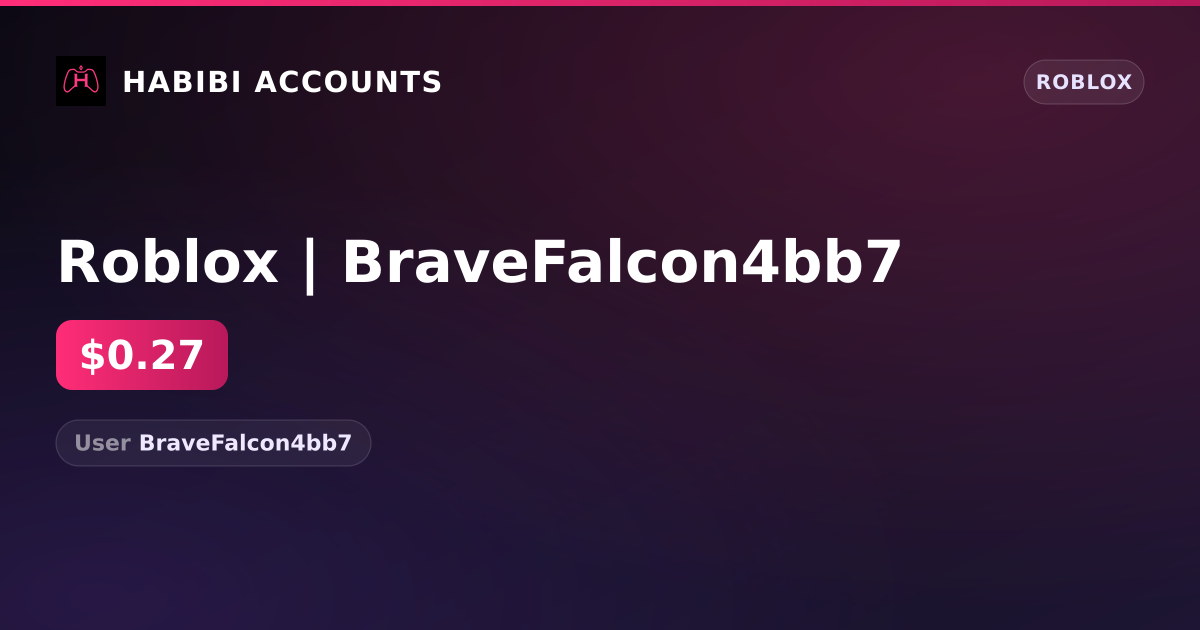 Roblox | BraveFalcon4bb7 — HabibiAccounts