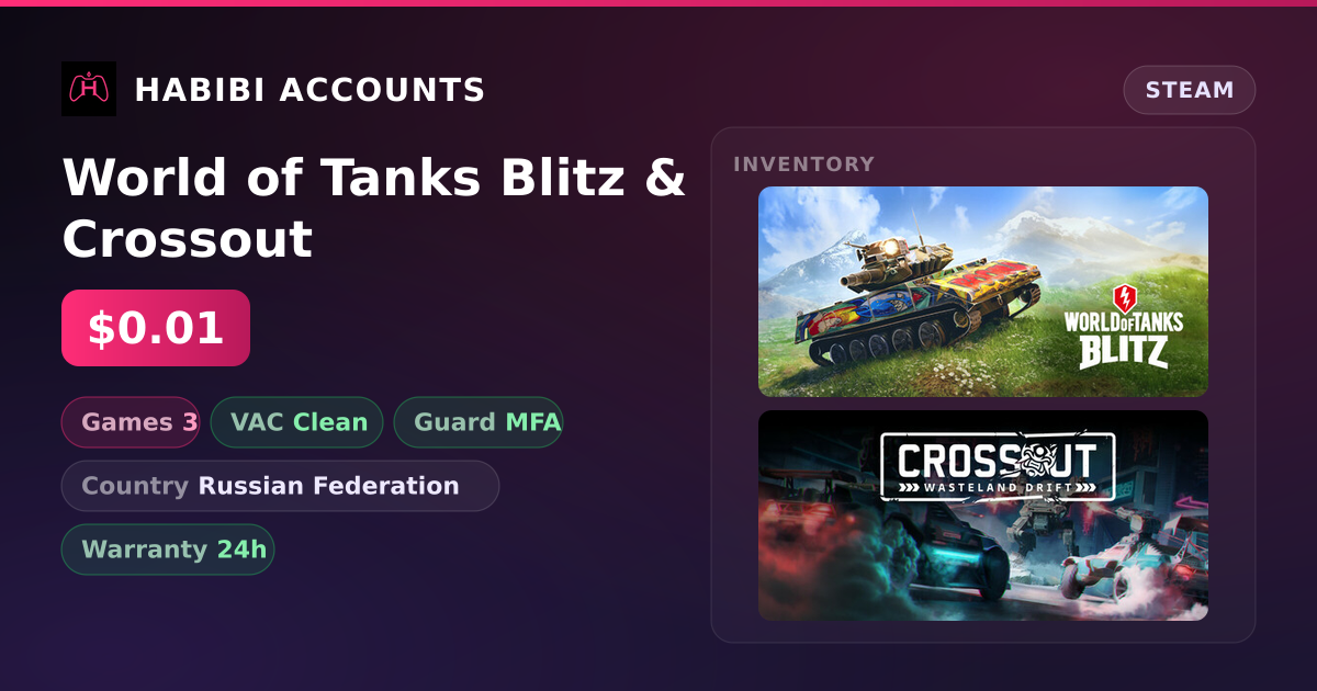 World of Tanks Blitz & Crossout — HabibiAccounts