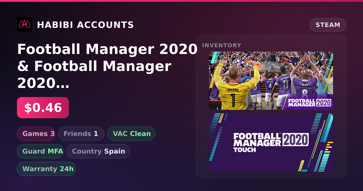 Football Manager 2020 & Football Manager 2020 Touch — HabibiAccounts