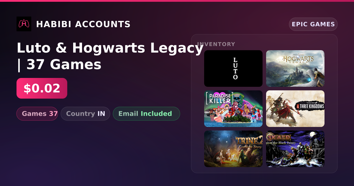Luto & Hogwarts Legacy | 37 Games — HabibiAccounts