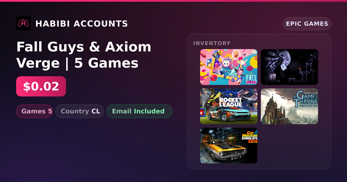 Fall Guys & Axiom Verge | 5 Games — HabibiAccounts