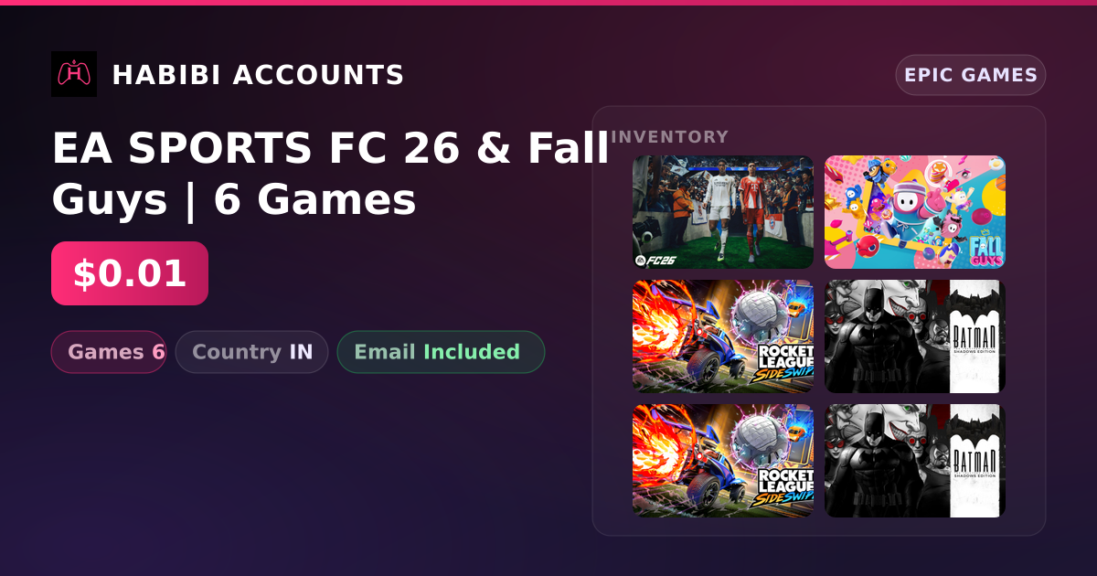 EA SPORTS FC 26 & Fall Guys | 6 Games — HabibiAccounts