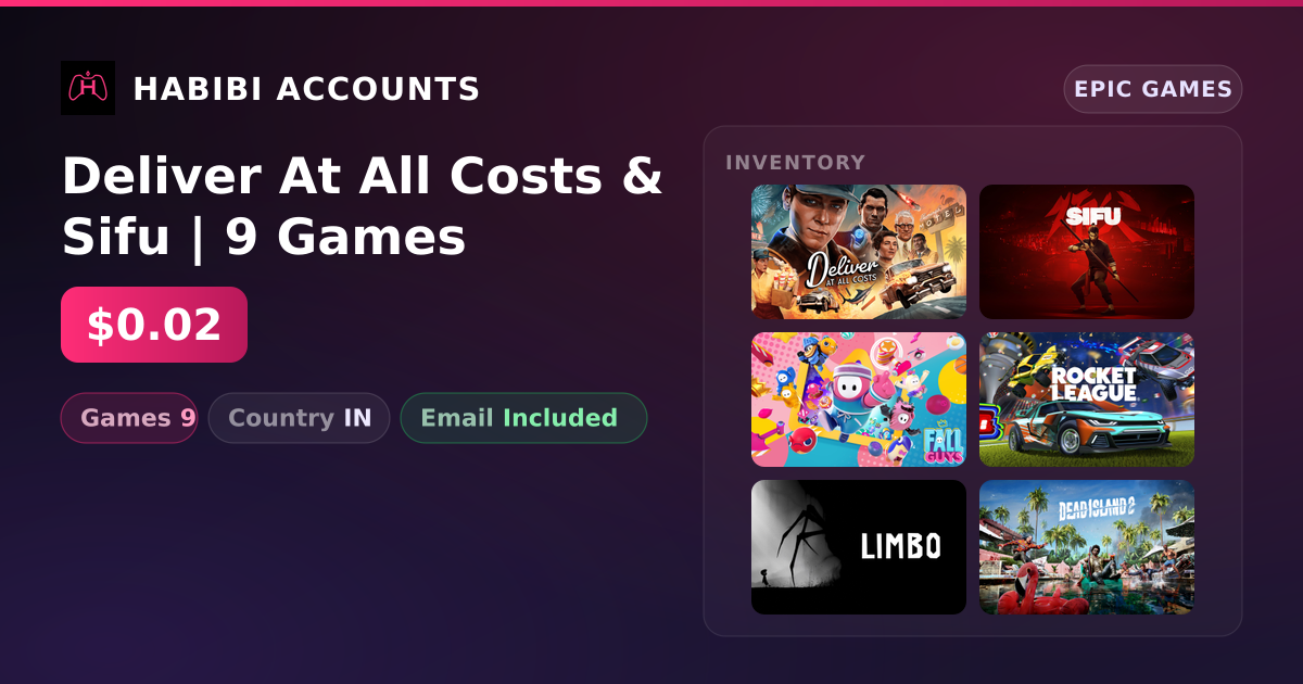 Deliver At All Costs & Sifu | 9 Games — HabibiAccounts
