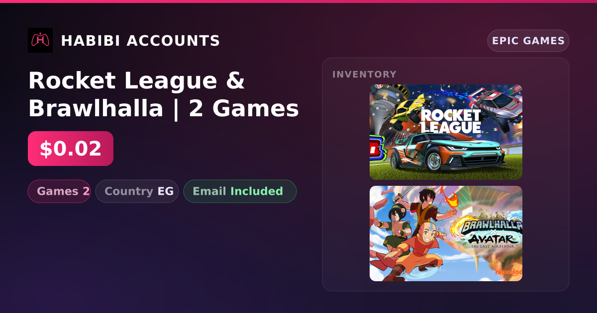 Rocket League & Brawlhalla | 2 Games — HabibiAccounts