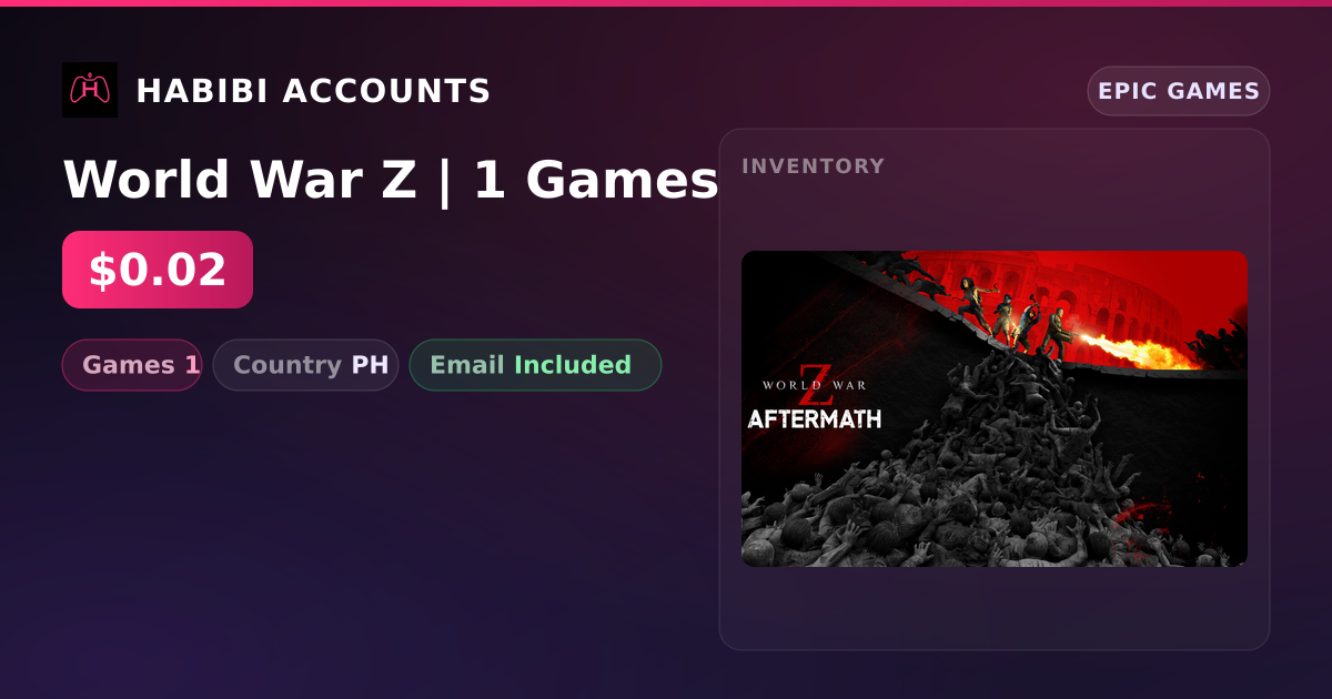 World War Z | 1 Games — HabibiAccounts