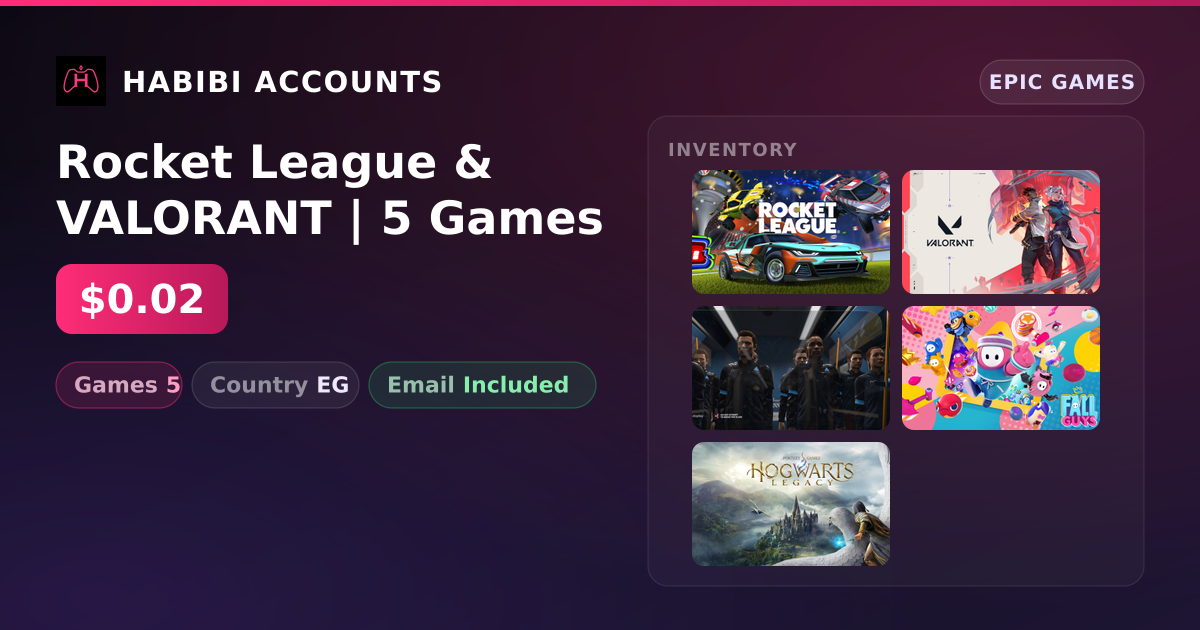 Rocket League & VALORANT | 5 Games — HabibiAccounts