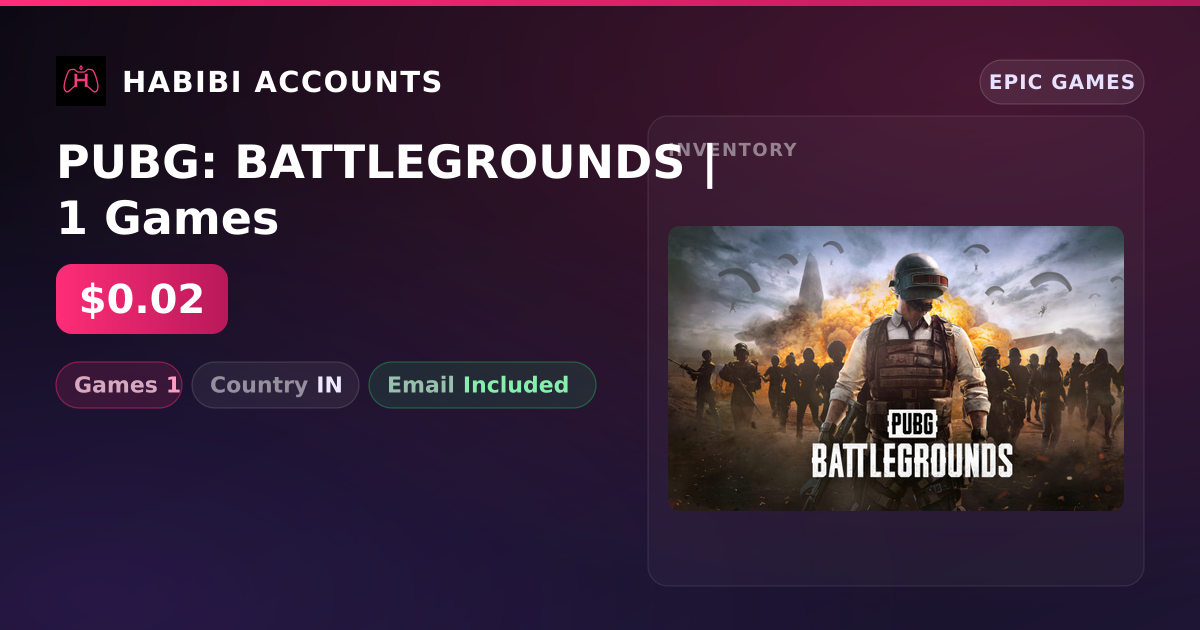 PUBG: BATTLEGROUNDS | 1 Games — HabibiAccounts