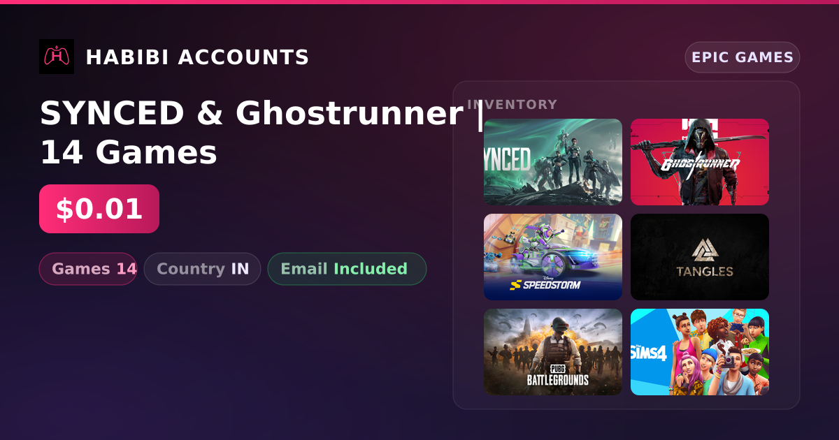 SYNCED & Ghostrunner | 14 Games — HabibiAccounts
