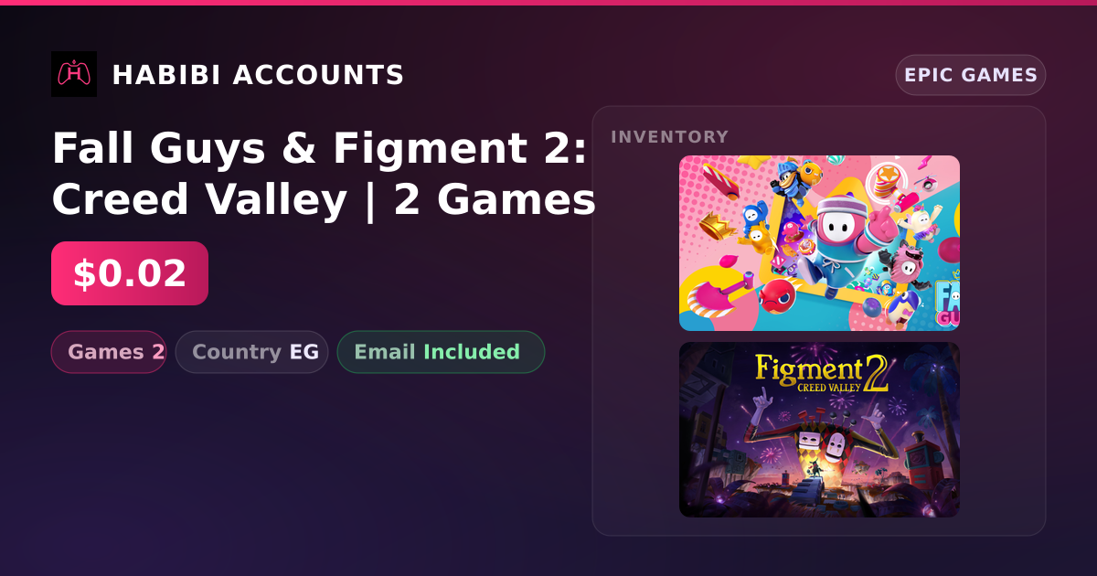 Fall Guys & Figment 2: Creed Valley | 2 Games — HabibiAccounts