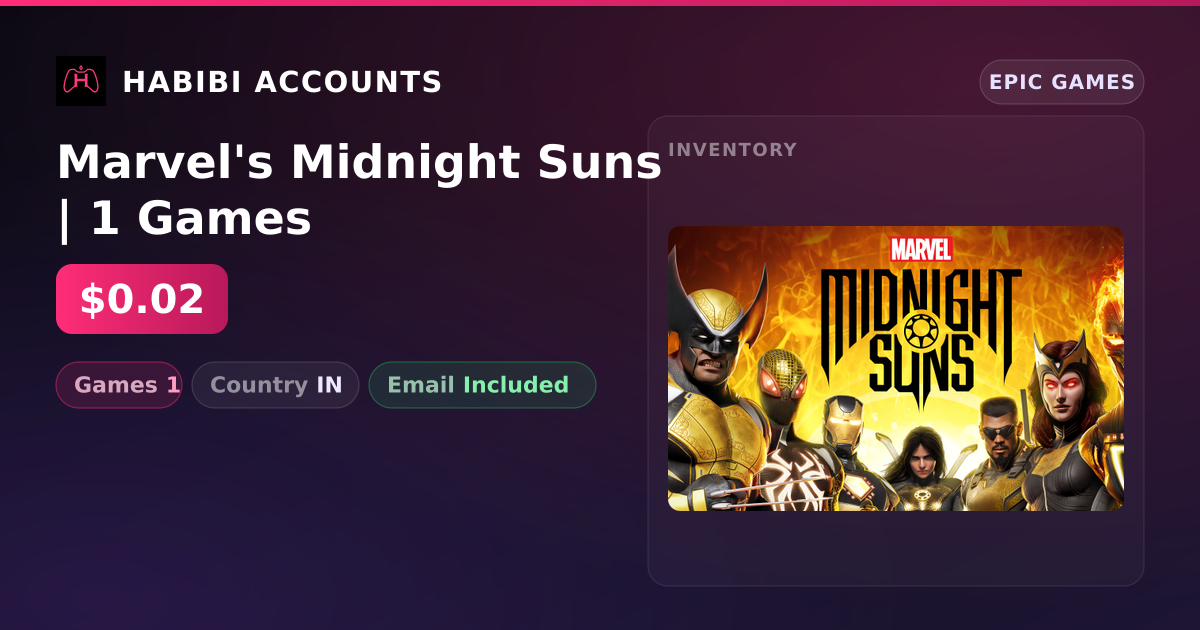 Marvel's Midnight Suns | 1 Games — HabibiAccounts
