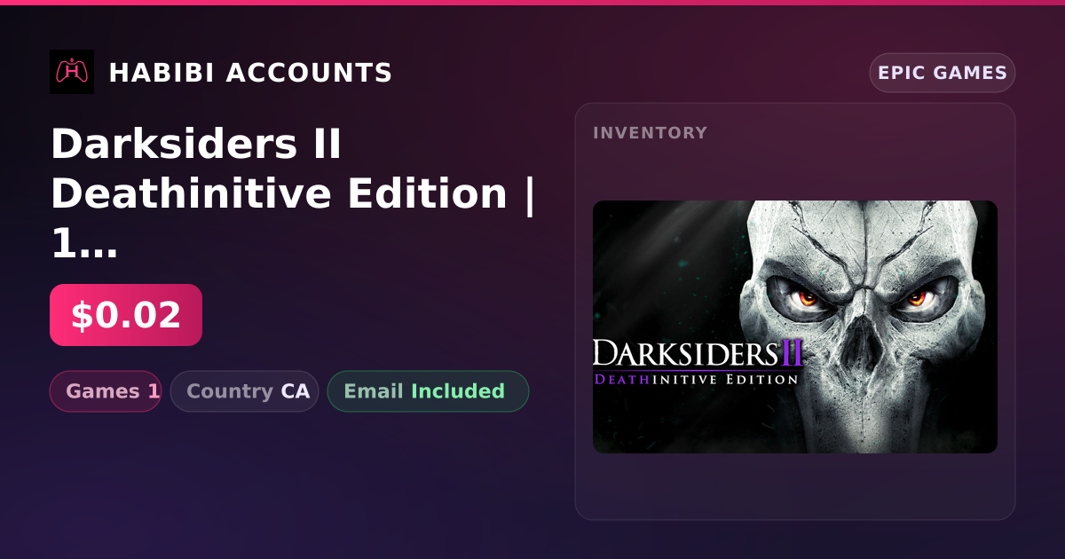 Darksiders II Deathinitive Edition | 1 Games — HabibiAccounts