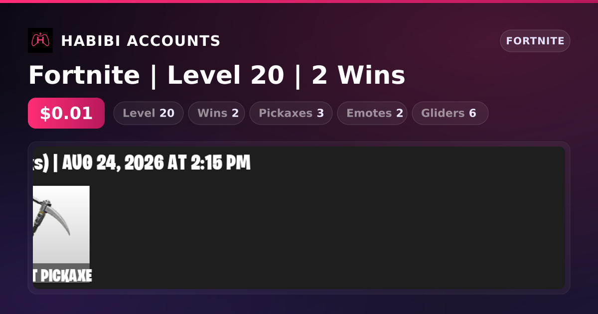 Fortnite | Level 20 | 2 Wins — HabibiAccounts