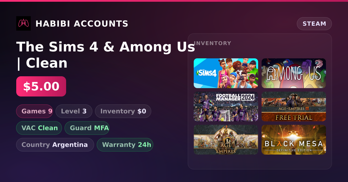 The Sims 4 & Among Us | Clean — HabibiAccounts
