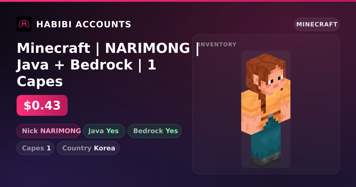 Minecraft | NARIMONG | Java + Bedrock | 1 Capes — HabibiAccounts