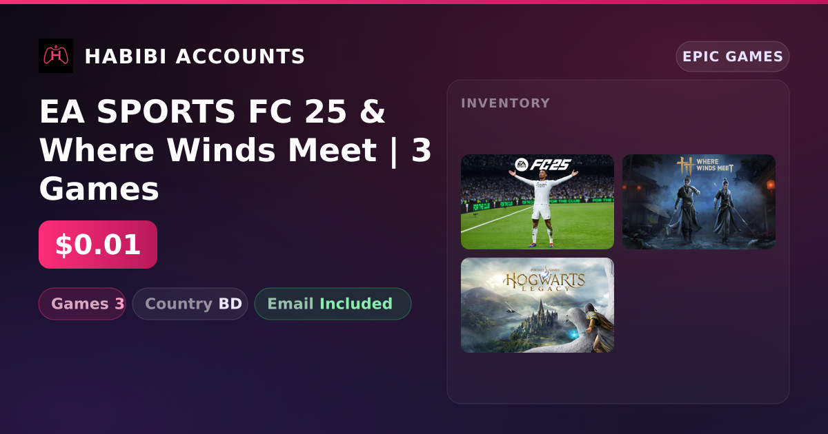EA SPORTS FC 25 & Where Winds Meet | 3 Games — HabibiAccounts