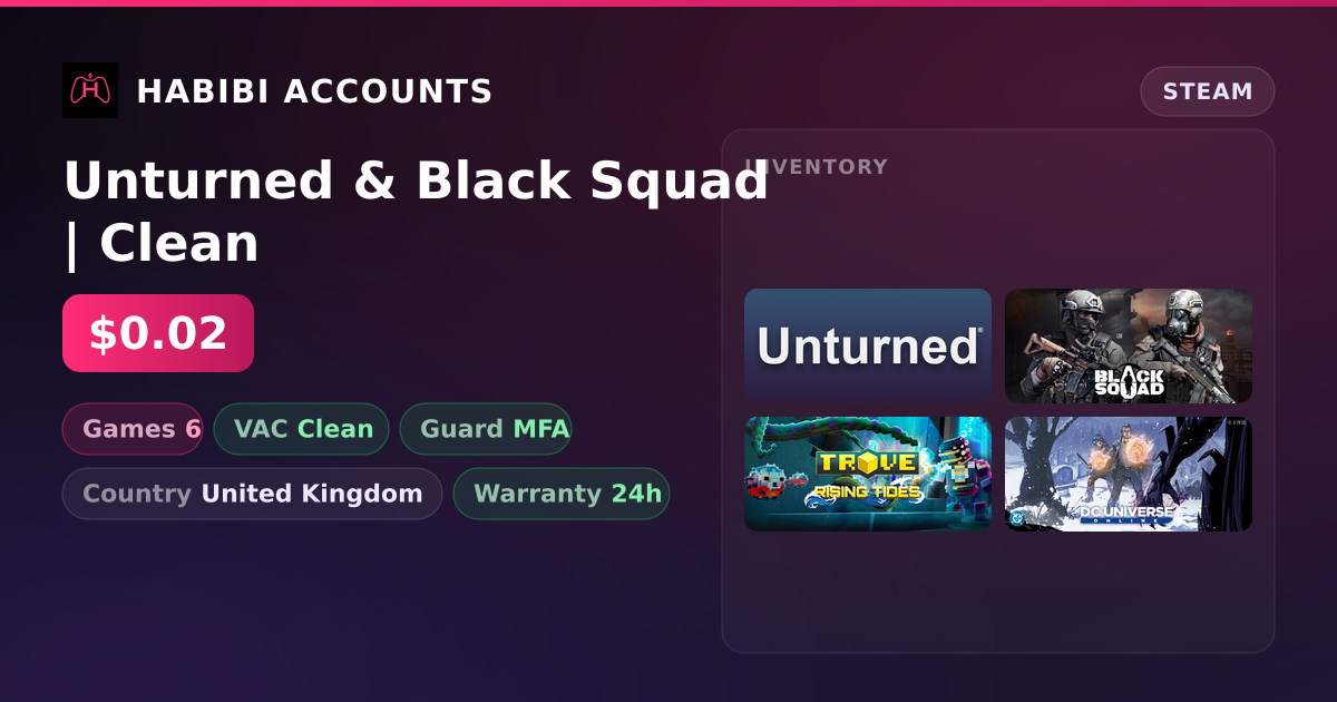 Unturned & Black Squad | Clean — HabibiAccounts