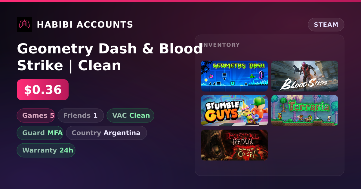Geometry Dash & Blood Strike | Clean — HabibiAccounts