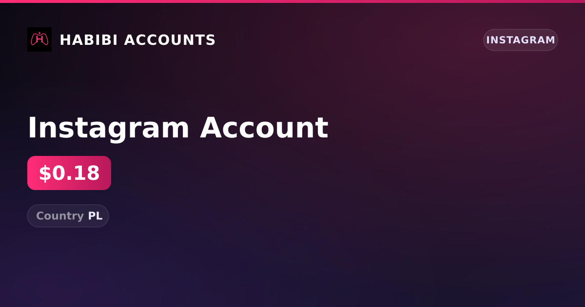 Instagram Account — HabibiAccounts