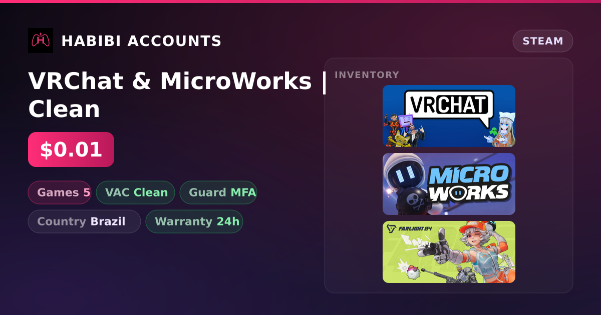 VRChat & MicroWorks | Clean — HabibiAccounts