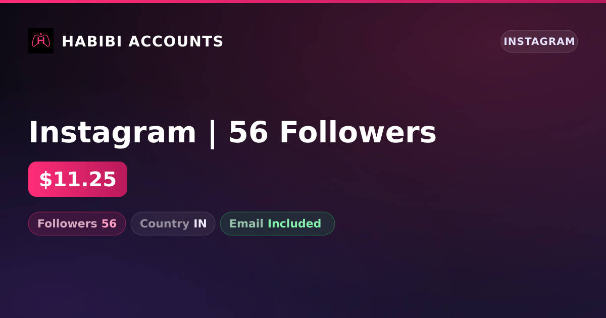 Instagram | 56 Followers — HabibiAccounts