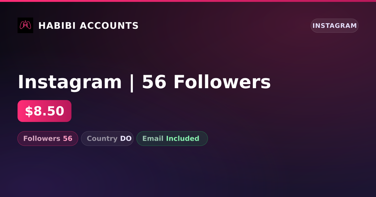 Instagram | 56 Followers — HabibiAccounts