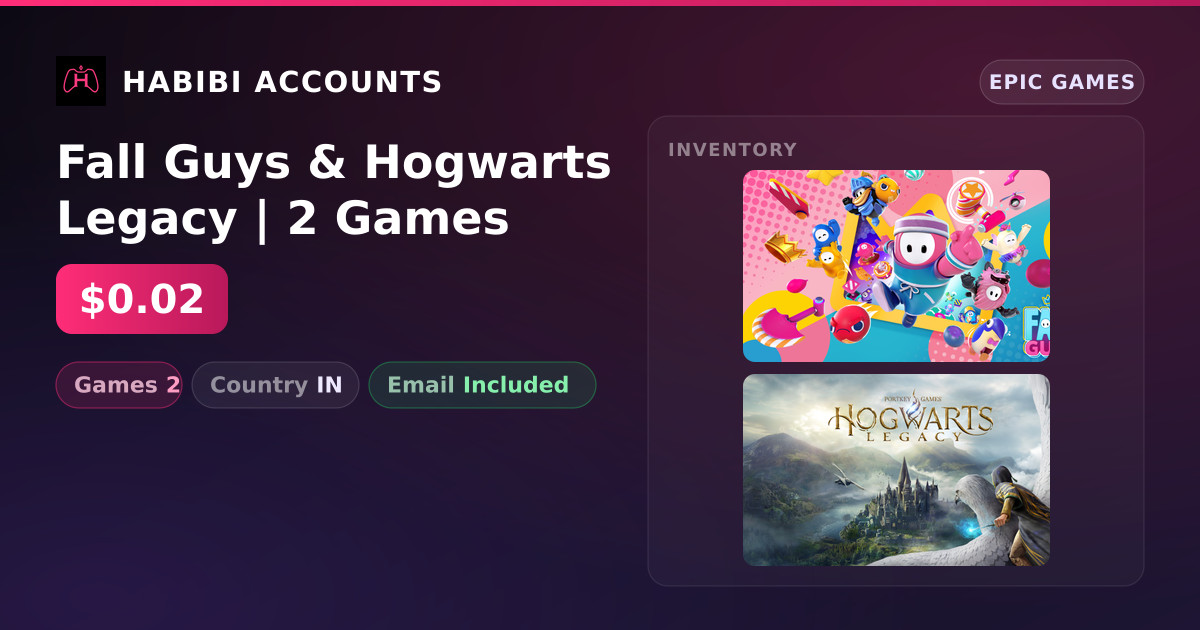 Fall Guys & Hogwarts Legacy | 2 Games — HabibiAccounts