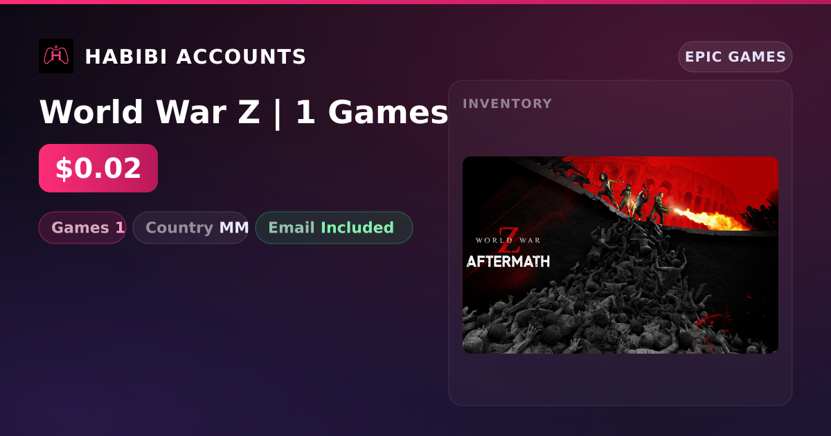 World War Z | 1 Games — HabibiAccounts