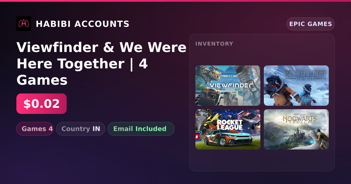 Viewfinder & We Were Here Together | 4 Games — HabibiAccounts