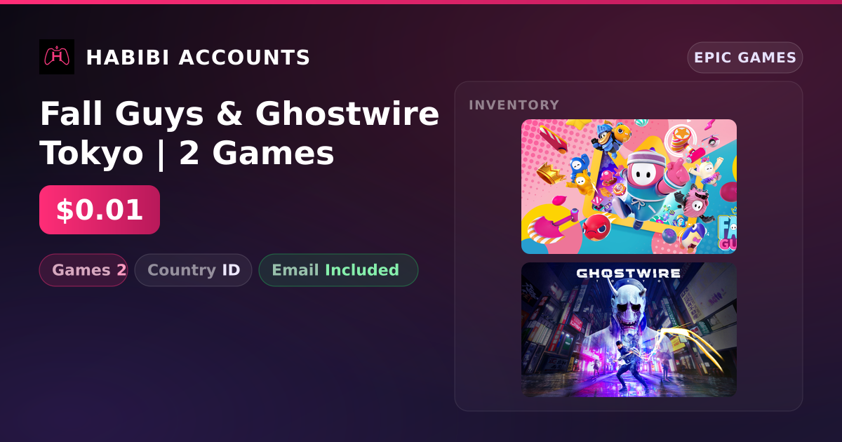 Fall Guys & Ghostwire Tokyo | 2 Games — HabibiAccounts