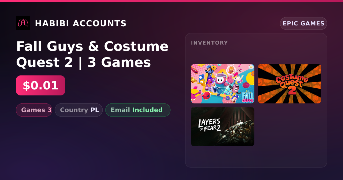 Fall Guys & Costume Quest 2 | 3 Games — HabibiAccounts