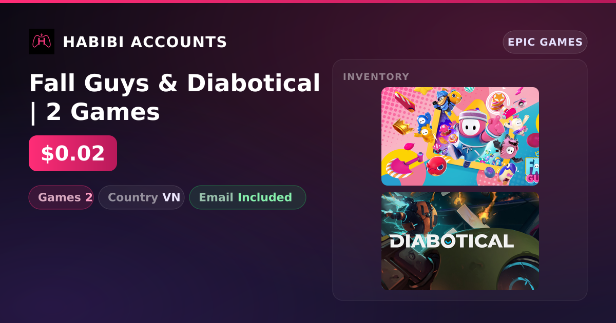 Fall Guys & Diabotical | 2 Games — HabibiAccounts