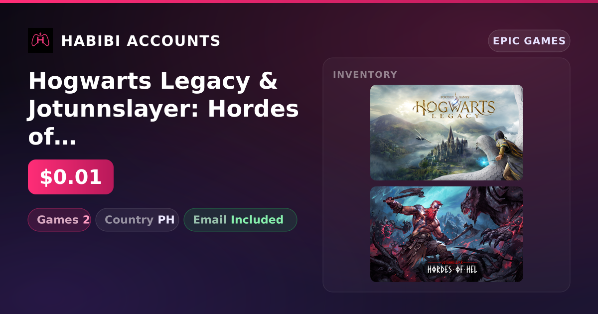 Hogwarts Legacy & Jotunnslayer: Hordes of Hel | 2 Games — HabibiAccounts