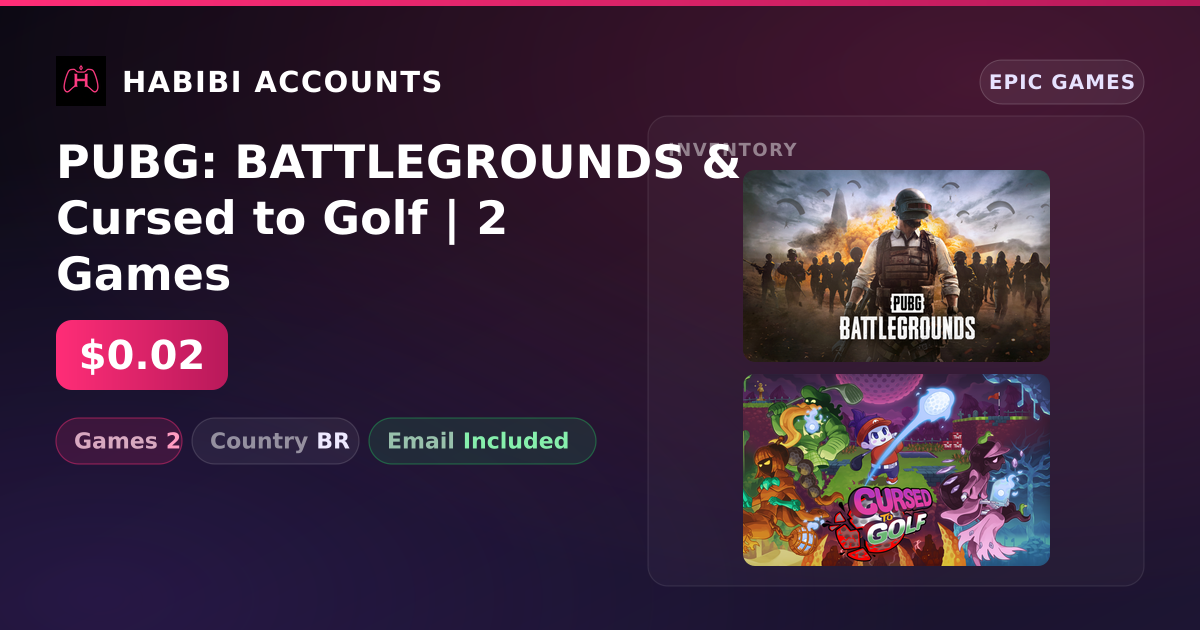 PUBG: BATTLEGROUNDS & Cursed to Golf | 2 Games — HabibiAccounts