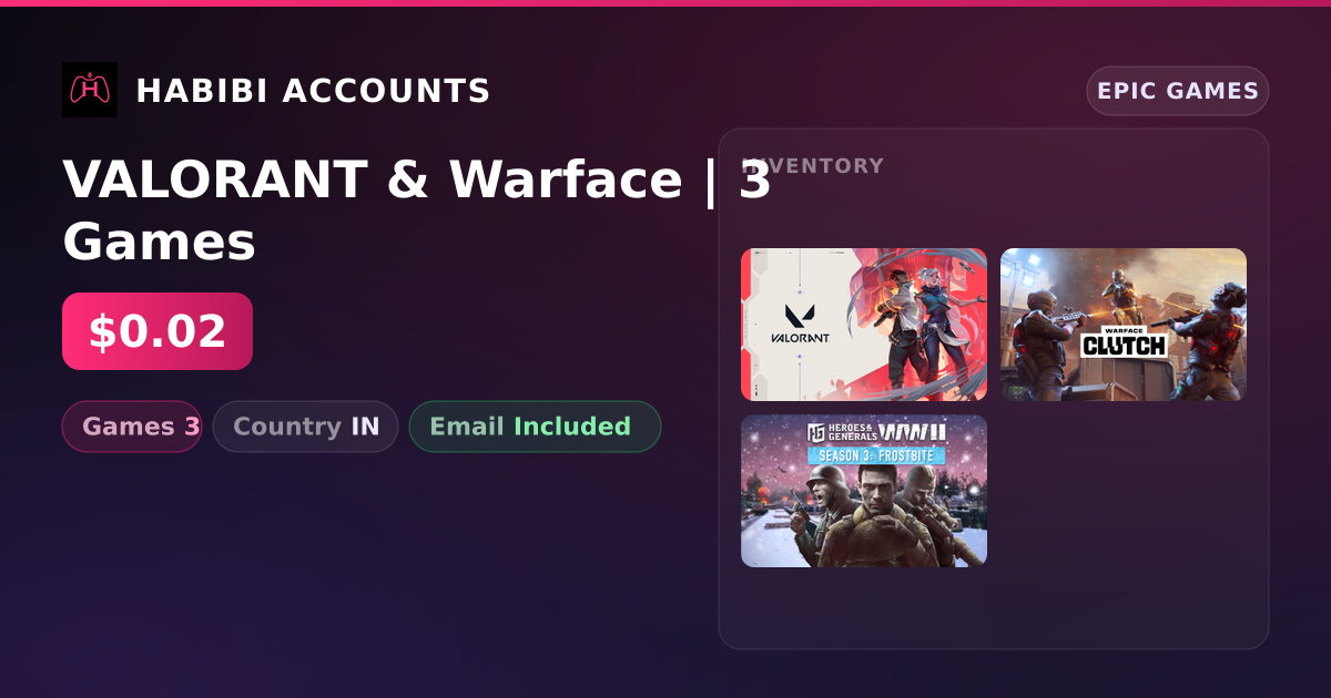 VALORANT & Warface | 3 Games — HabibiAccounts