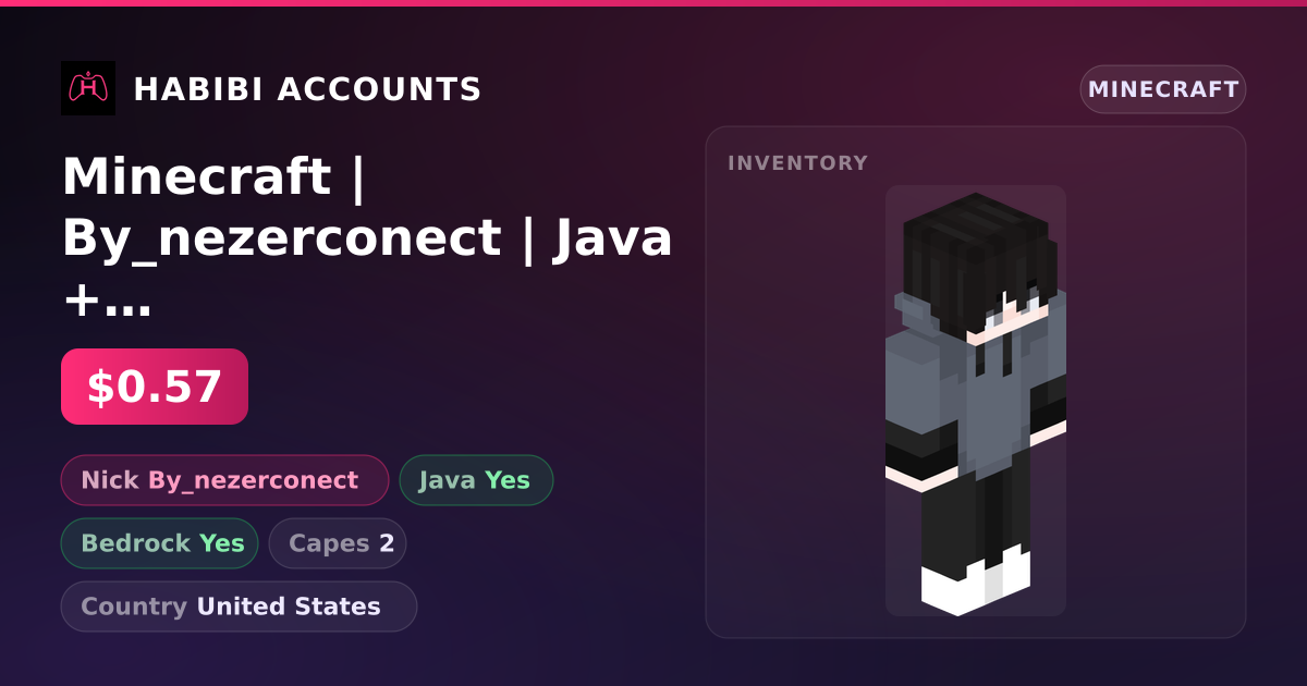 Minecraft | By_nezerconect | Java + Bedrock | 2 Capes — HabibiAccounts