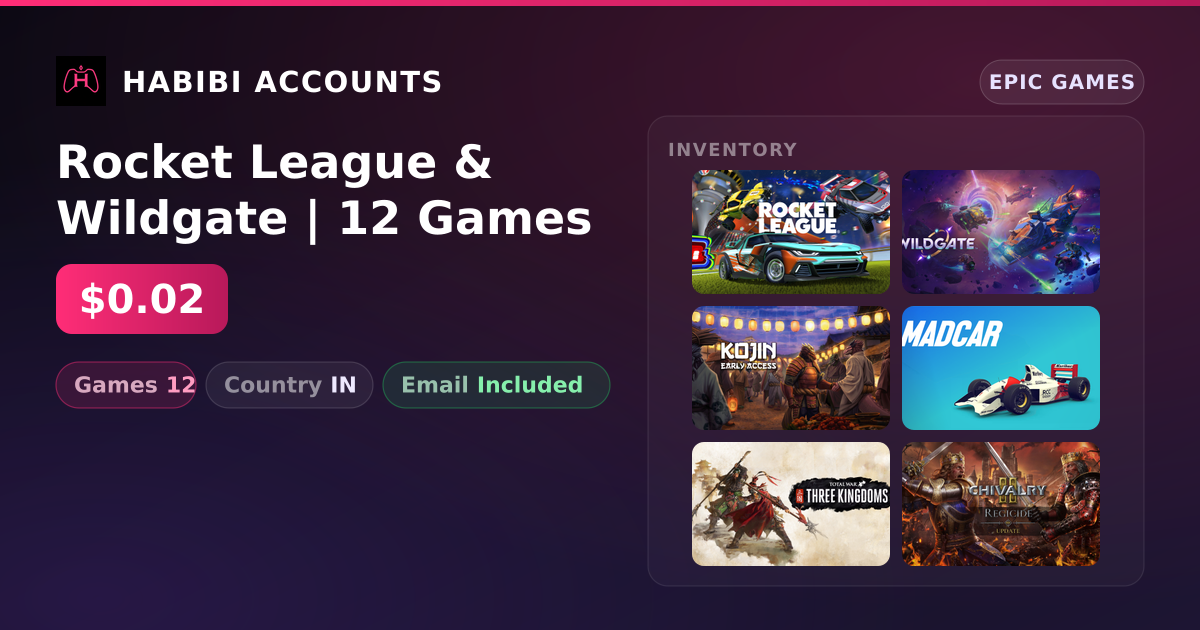 Rocket League & Wildgate | 12 Games — HabibiAccounts