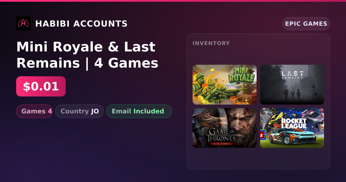 Mini Royale & Last Remains | 4 Games — HabibiAccounts