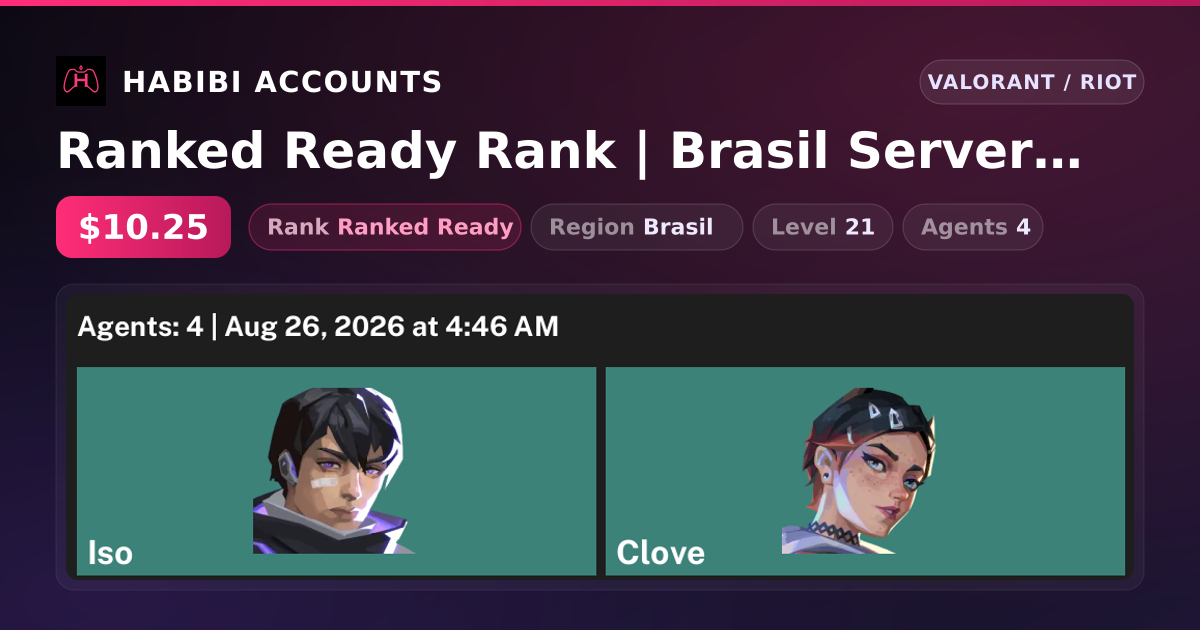 Ranked Ready Rank | Brasil Server | Level 21 — HabibiAccounts