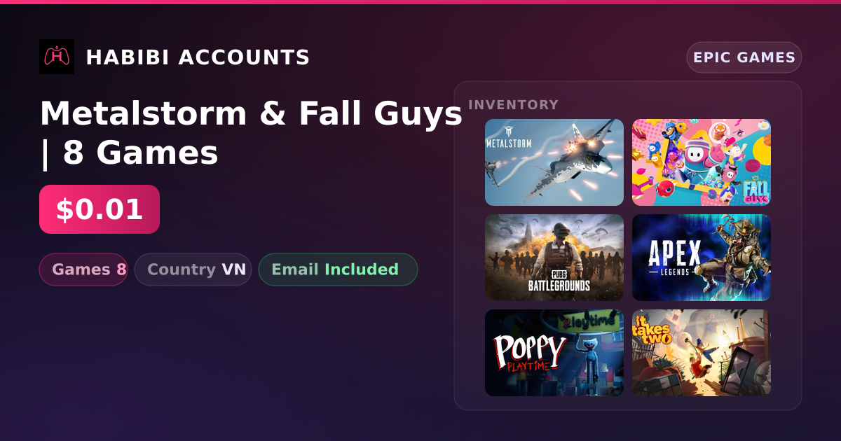 Metalstorm & Fall Guys | 8 Games — HabibiAccounts