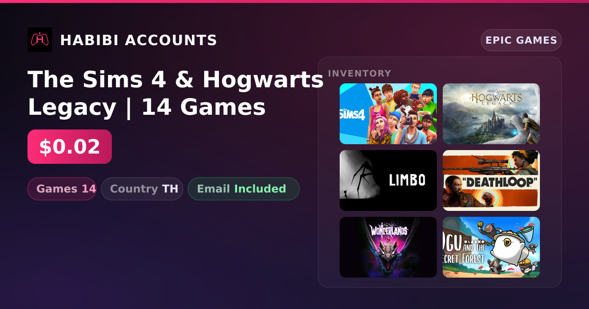The Sims 4 & Hogwarts Legacy | 14 Games — HabibiAccounts