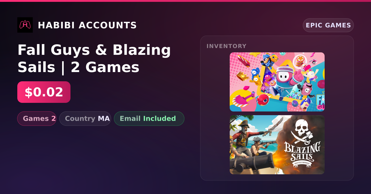 Fall Guys & Blazing Sails | 2 Games — HabibiAccounts