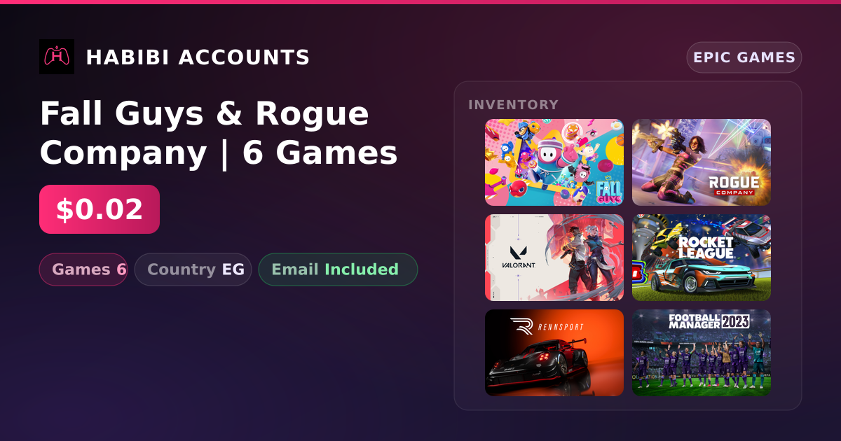 Fall Guys & Rogue Company | 6 Games — HabibiAccounts