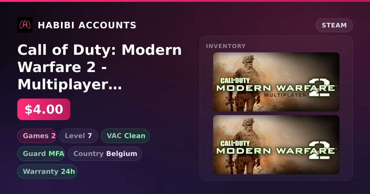 Call of Duty: Modern Warfare 2 - Multiplayer (2009) & Call of Duty: Modern Warfare 2 (2009) — HabibiAccounts