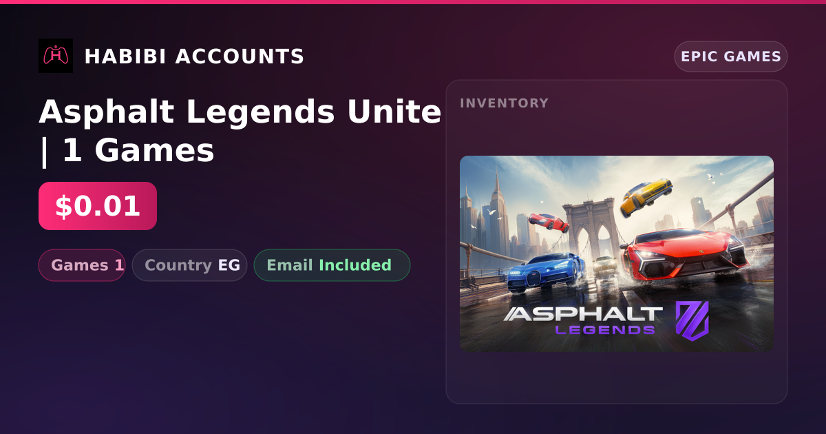 Asphalt Legends Unite | 1 Games — HabibiAccounts