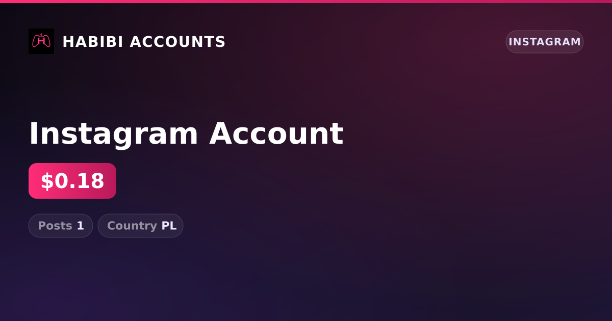 Instagram Account — HabibiAccounts
