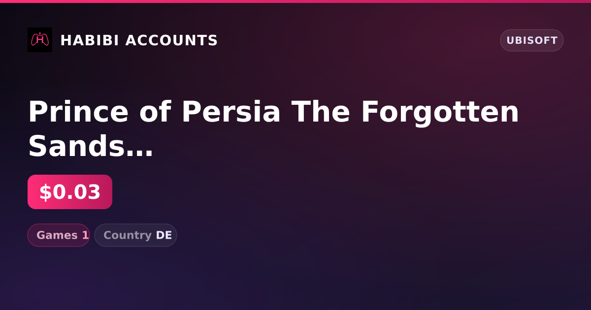 Prince of Persia The Forgotten Sands Deluxe Edition | 1 Games — HabibiAccounts
