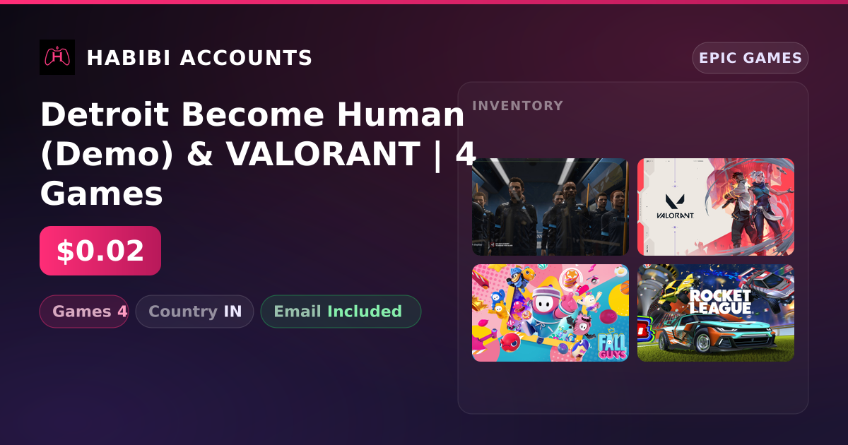 Detroit Become Human (Demo) & VALORANT | 4 Games — HabibiAccounts