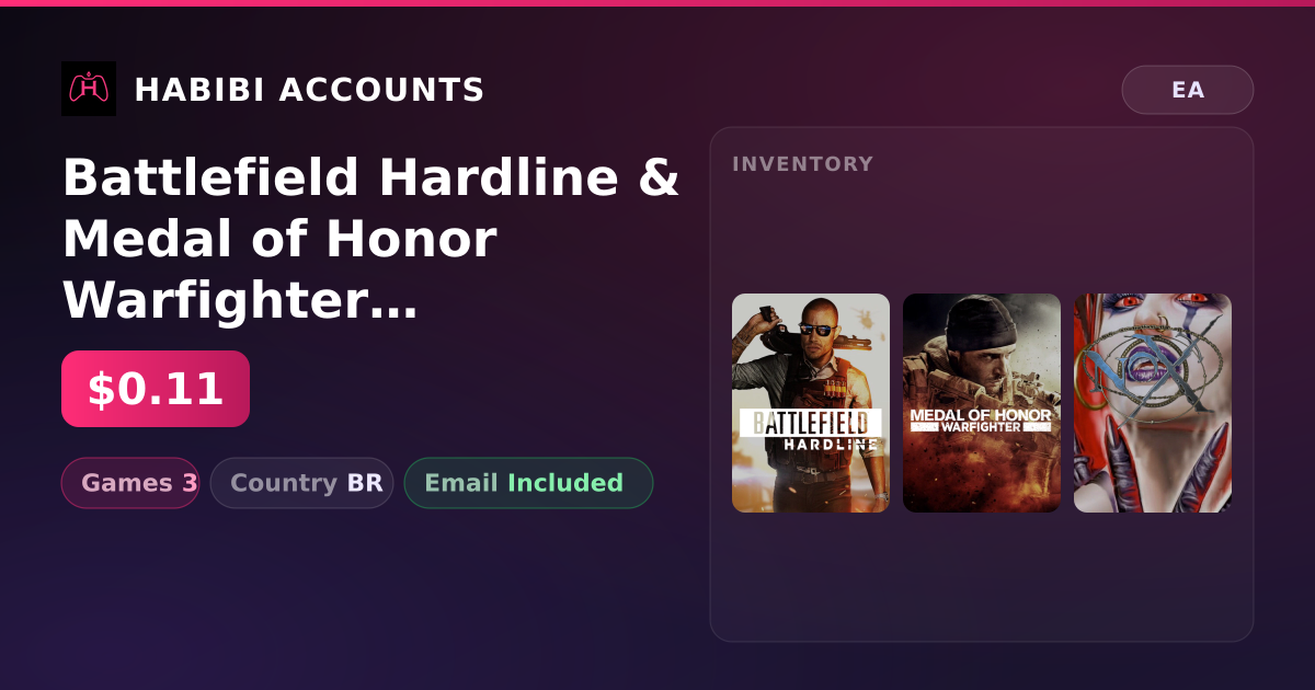 Battlefield Hardline & Medal of Honor Warfighter | 3 Games — HabibiAccounts