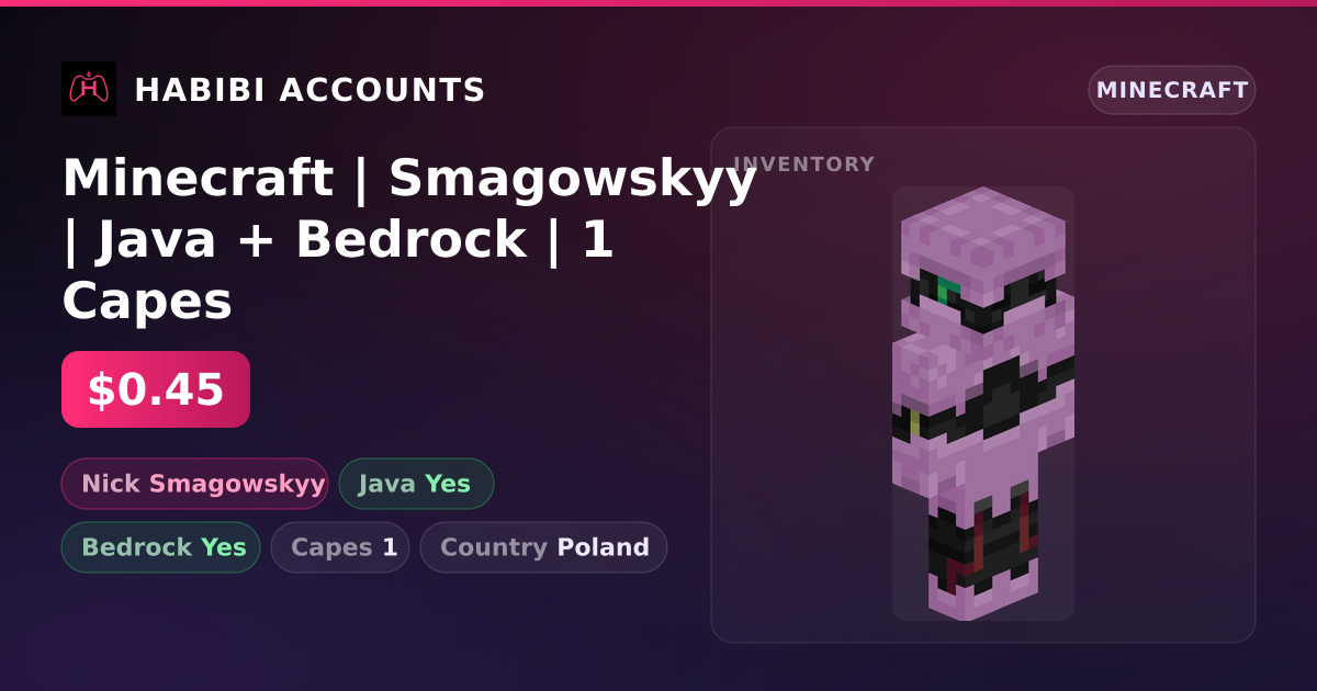 Minecraft | Smagowskyy | Java + Bedrock | 1 Capes — HabibiAccounts